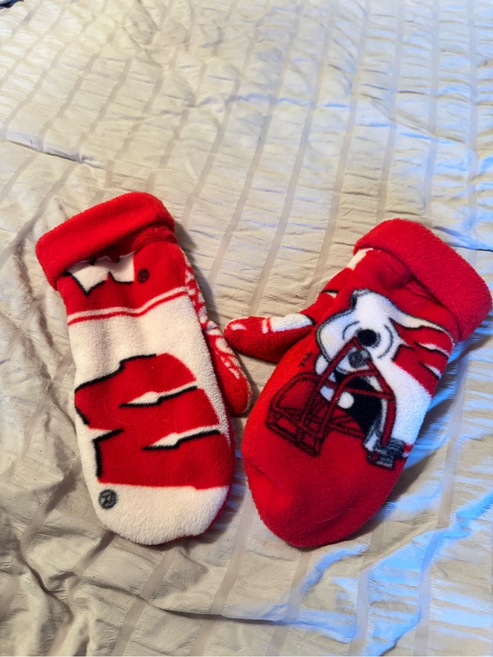 Wisconsin Badgers Red Fleece Mittens